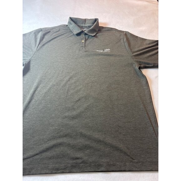 Nike Golf Heritage Palms Polo Shirt Mens L Heather Gray Polyester - Picture 2 of 13
